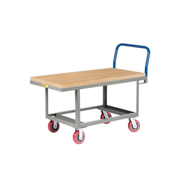 Little Giant Work-Ht Platform Truck, 2000 lb, Butcher Block, Lower Shelf, Fixed Ht RNJ230606PY - main